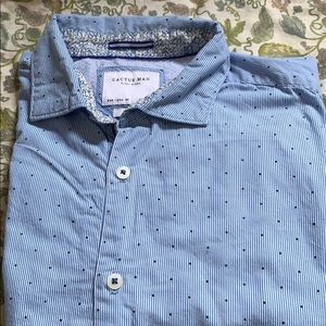 Cactus blue long sleeve button down shirt